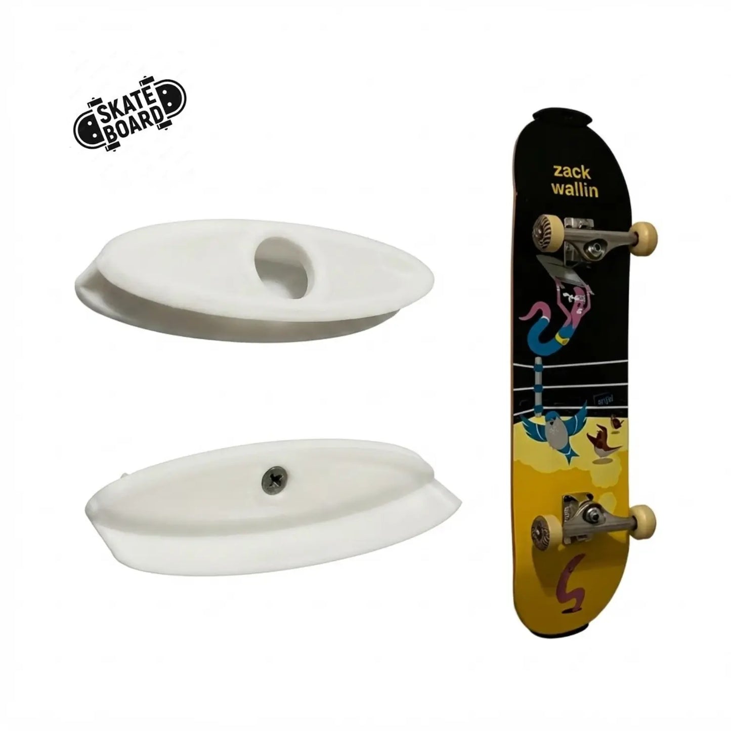 Base de Pared Vertical para Patineta / Skateboard – Exhibición Frontal