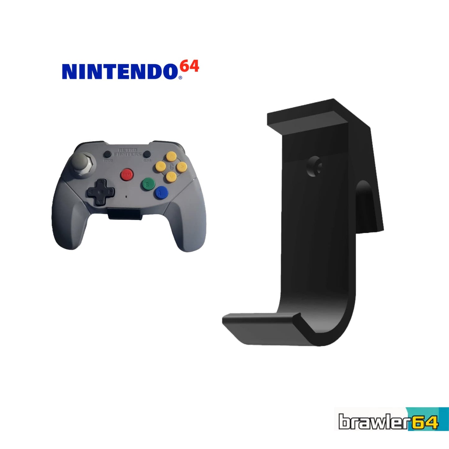 Base de Pared Control Brawler64 (Nintendo 64) - JiD Bases y Accesorios