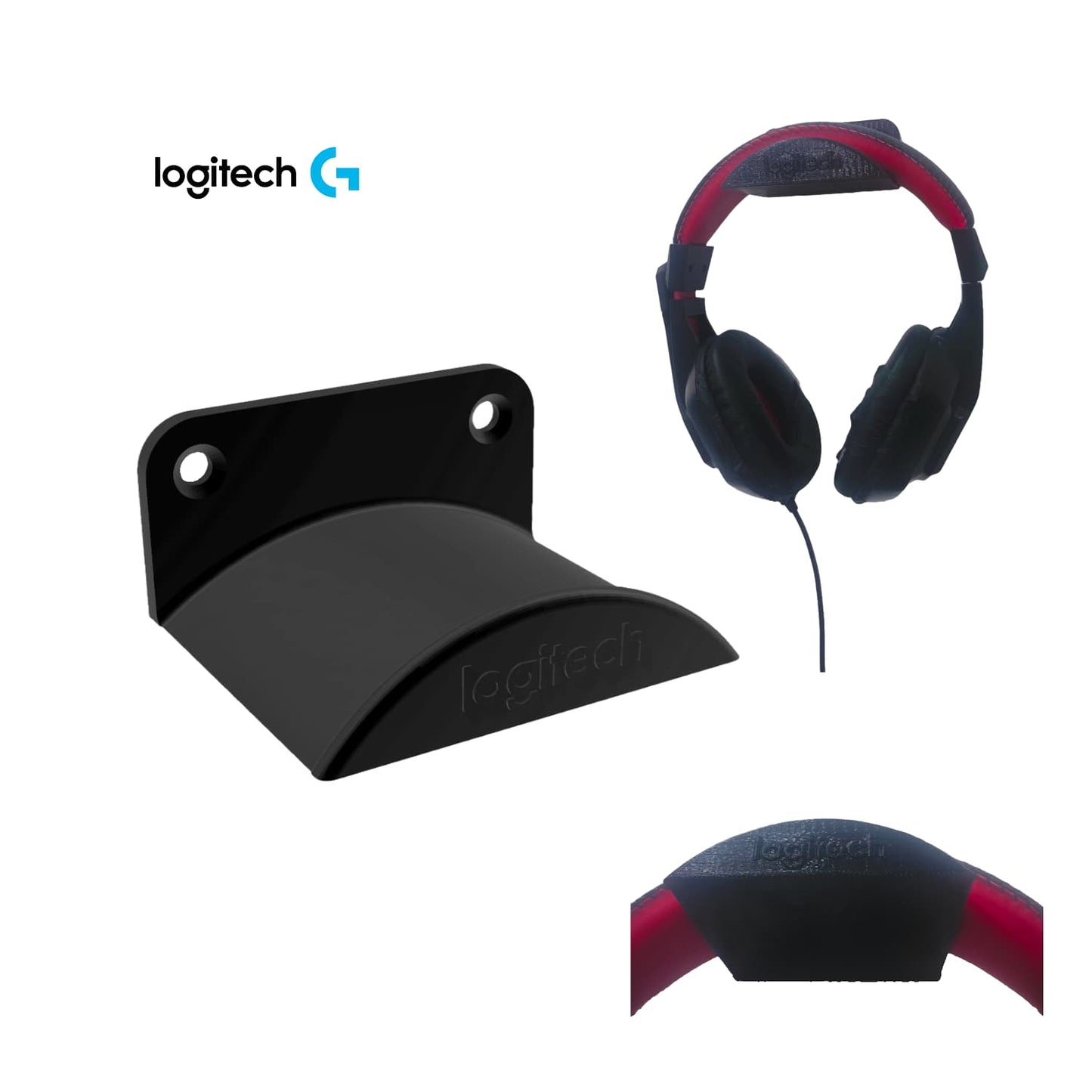 Base de Pared Universal para Audífonos Grandes - JiD Bases y Accesorios