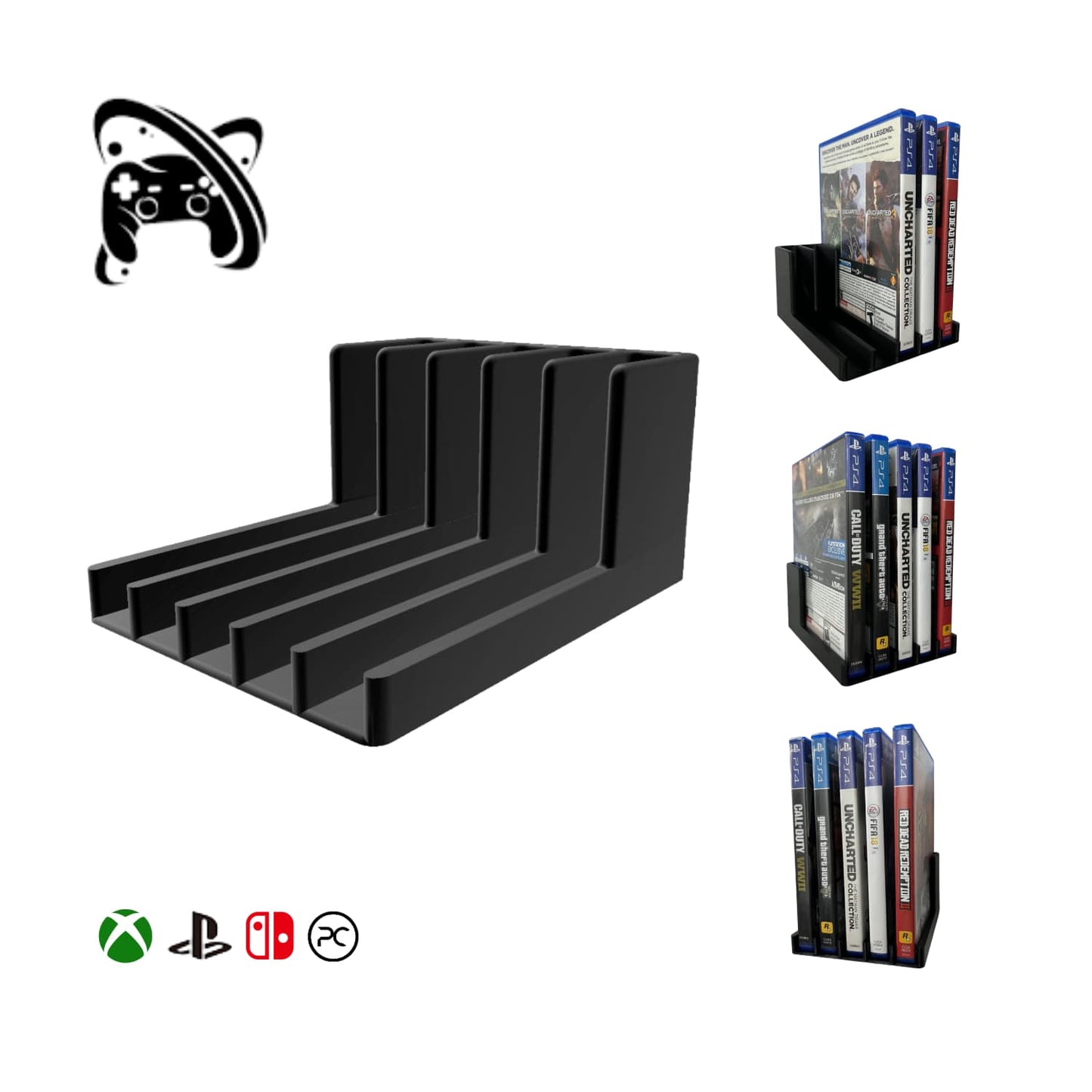 Base de Pared Vertical para Juegos - 5 Slots - JiD Bases y Accesorios