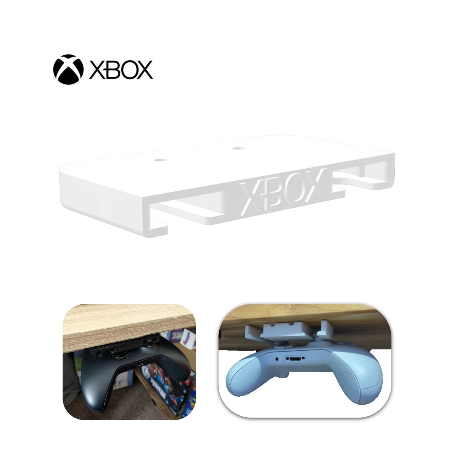 Base Riel Bajo Escritorio o Repisa Control Xbox - JiD Bases y Accesorios