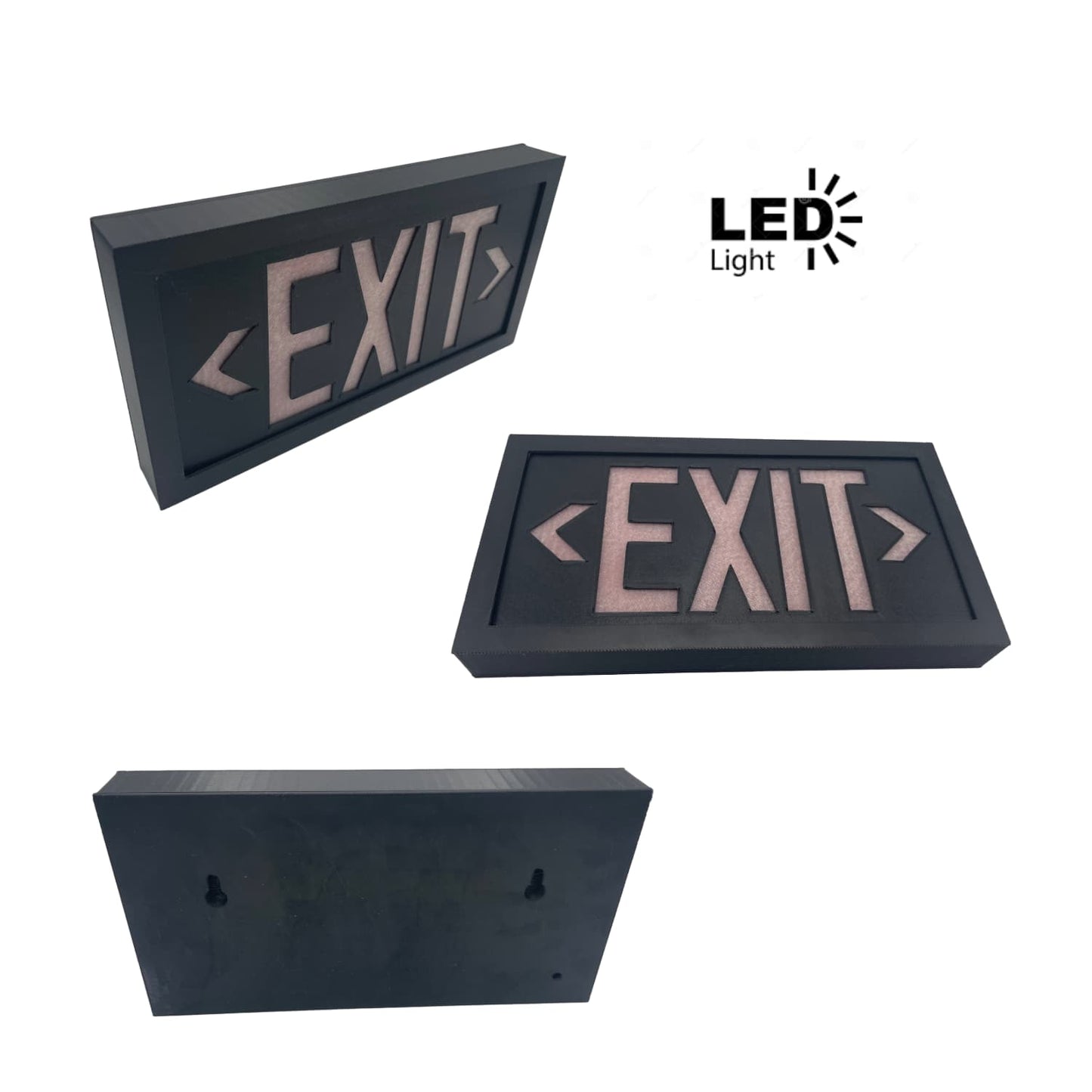 Lámpara LED "EXIT" Luz Verde de Seguridad Profesional - JiD Bases y Accesorios