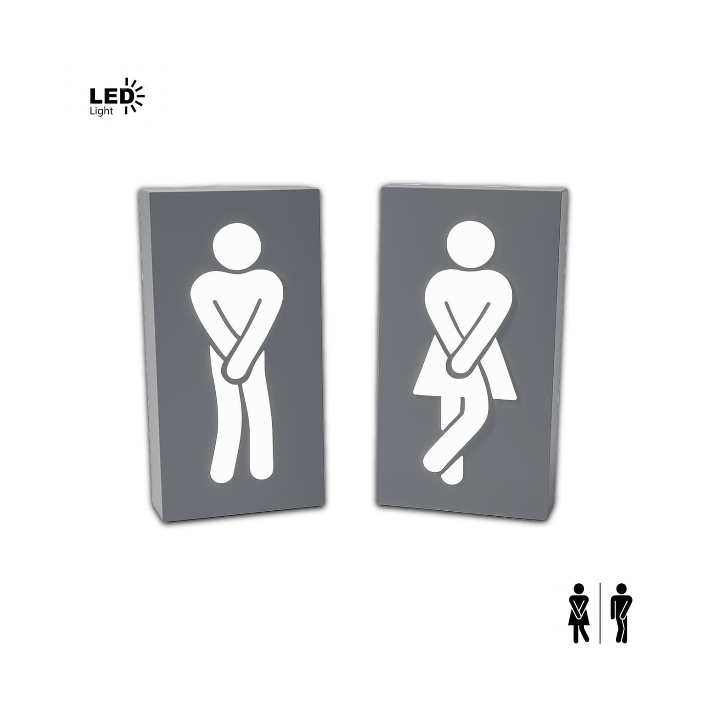 Lámparas LED de Señalización Baños - Set Damas & Caballeros - JiD Bases y Accesorios