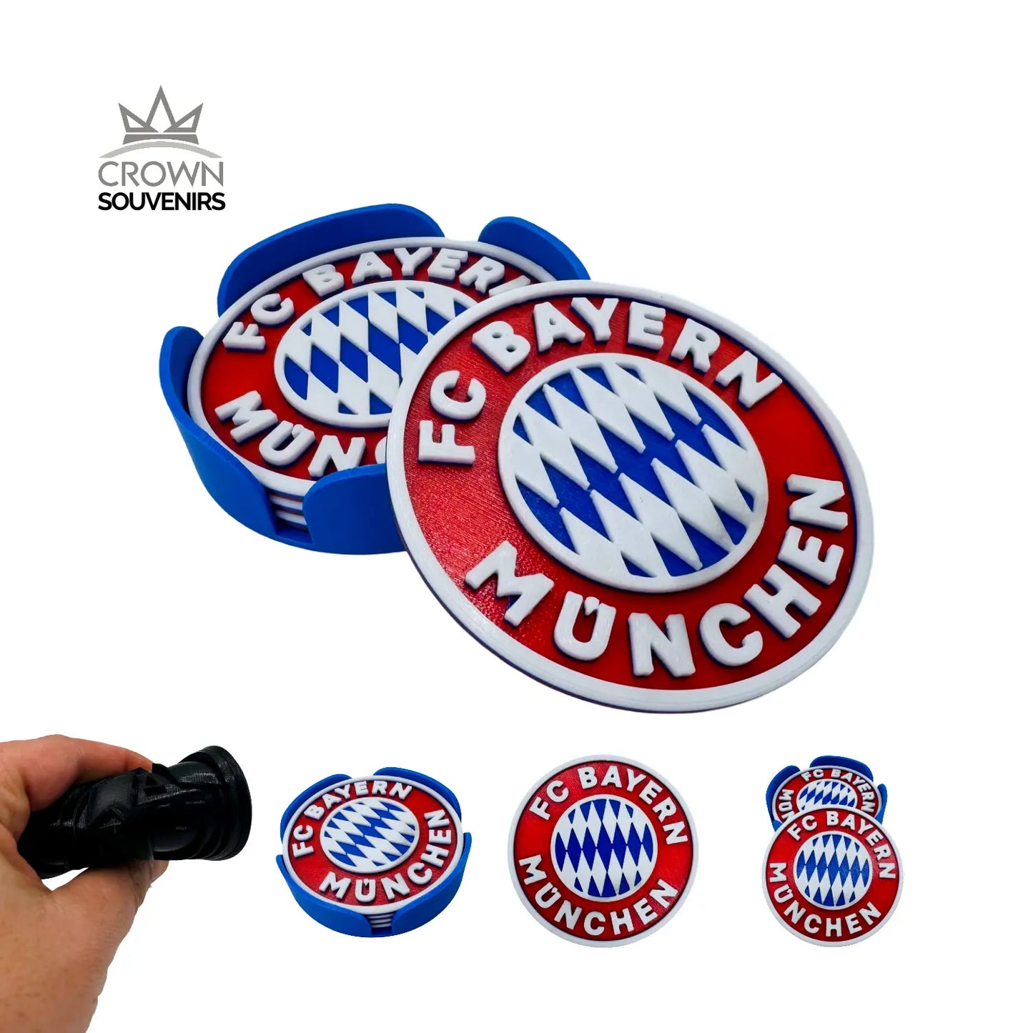 Set de Portavasos Bayern Munich - Edición Gigante de Baviera (4 Unds + Base)