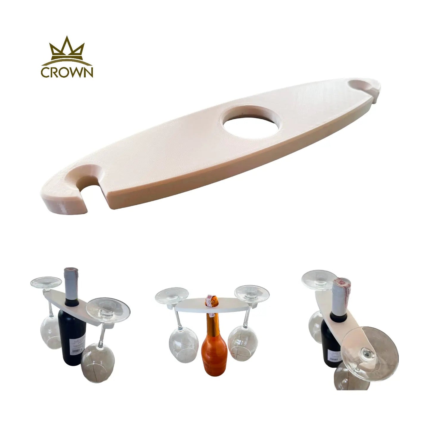 Presentador de Mesa "Gourmet" – Soporte para Botella y 2 Copas - JiD Bases y Accesorios