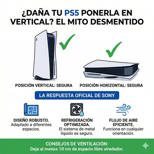 ¿Se puede colocar la PS5 de forma vertical? ¡Sony lo aclara de una vez por todas! - JiD Bases y Accesorios