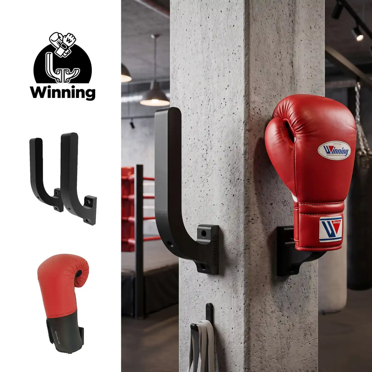 Base de Pared Guantes de Boxeo, Muay Thai y Deportes de Contacto (Par)