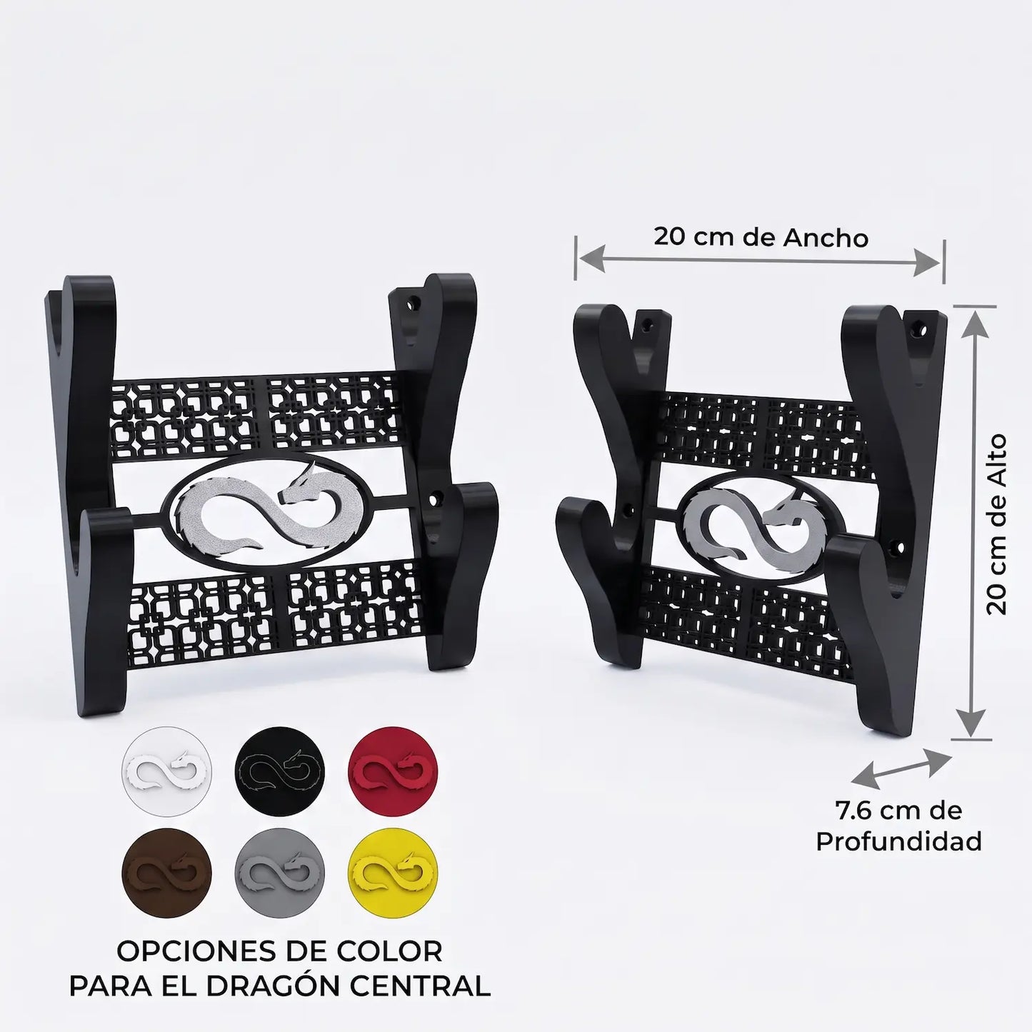 Base de Pared Horizontal para 2 Katanas – Edición Dragón