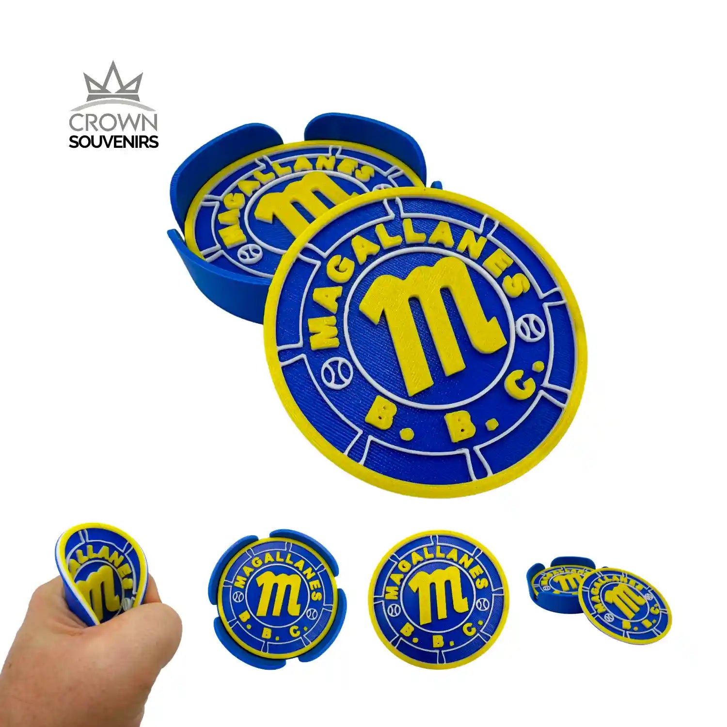 Set de Portavasos Navegantes del Magallanes (4 Unds + Base)