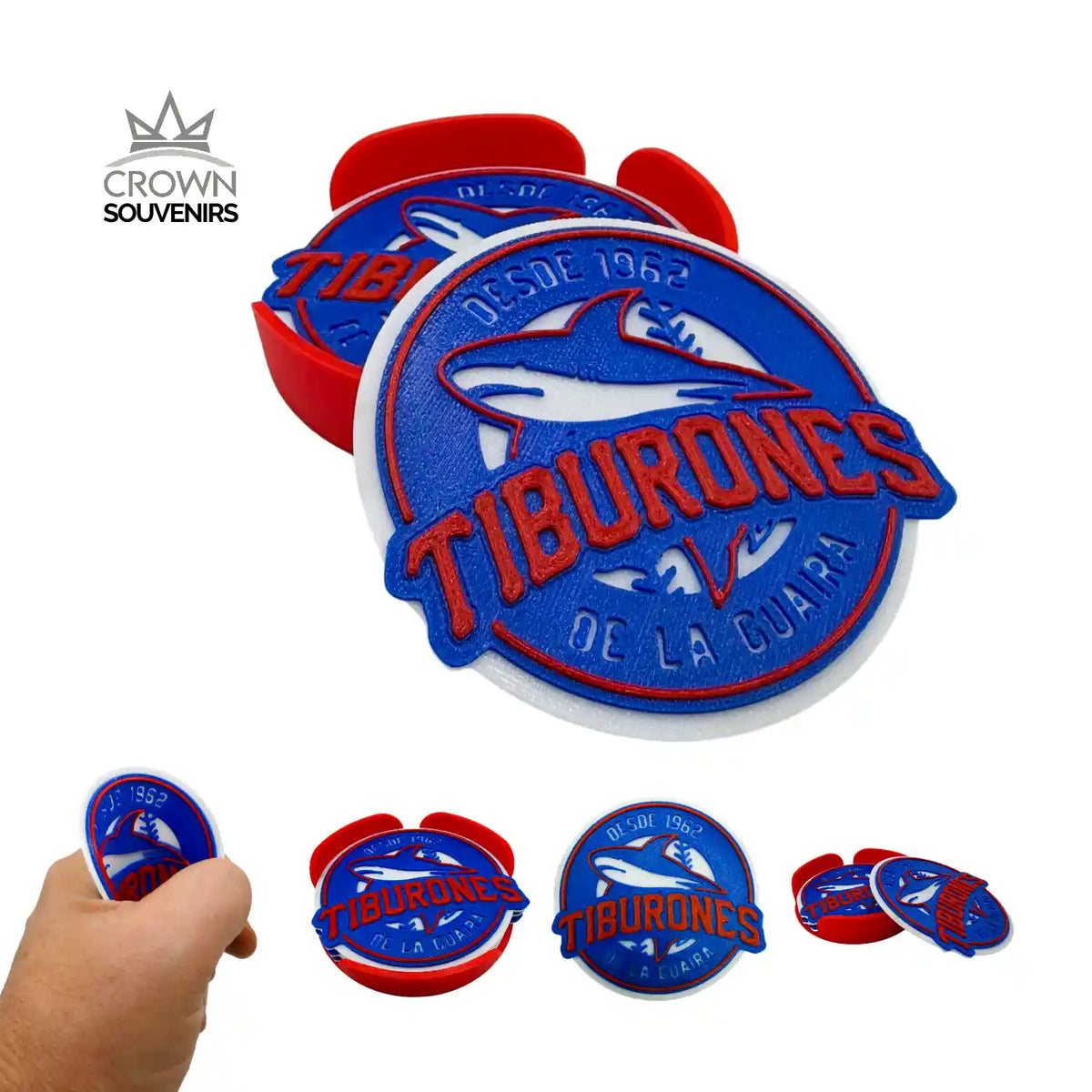 Set de Portavasos Tiburones de La Guaira (4 Unds + Base)