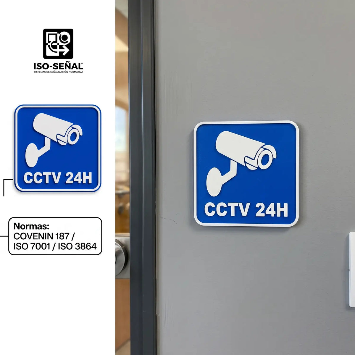 Señalización Cámaras de Seguridad CCTV 24H en Relieve