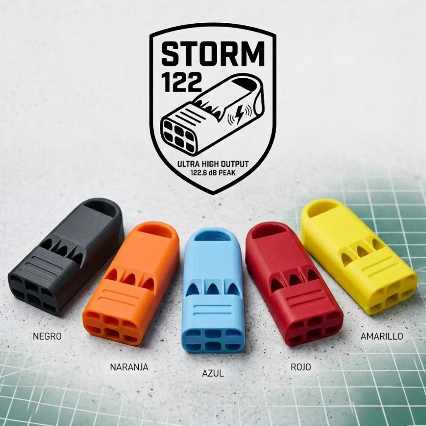 Silbato de Rescate y Supervivencia de Alta Potencia – Storm 122 (122.6 dB)