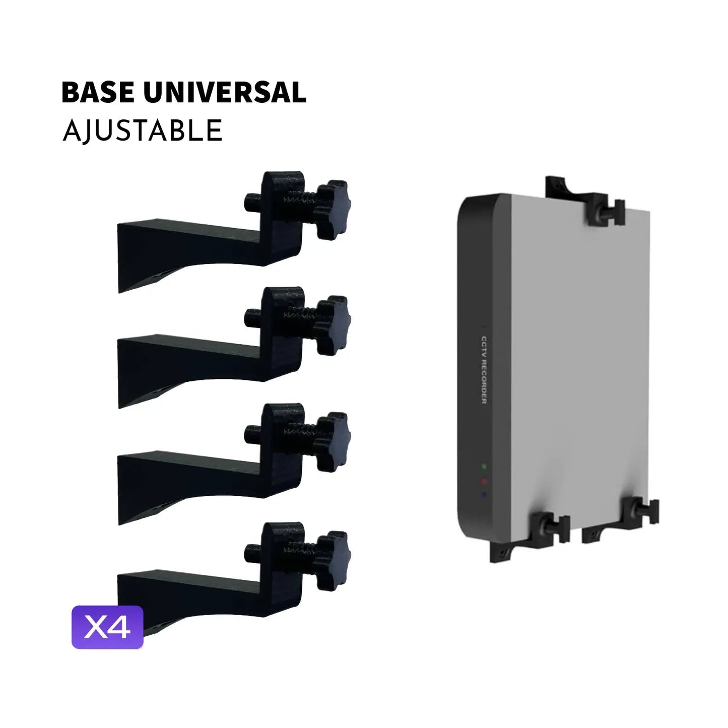 Base Ajustable Universal Multiuso Pared, Techo, Bajo Mesa - JiD Bases y Accesorios