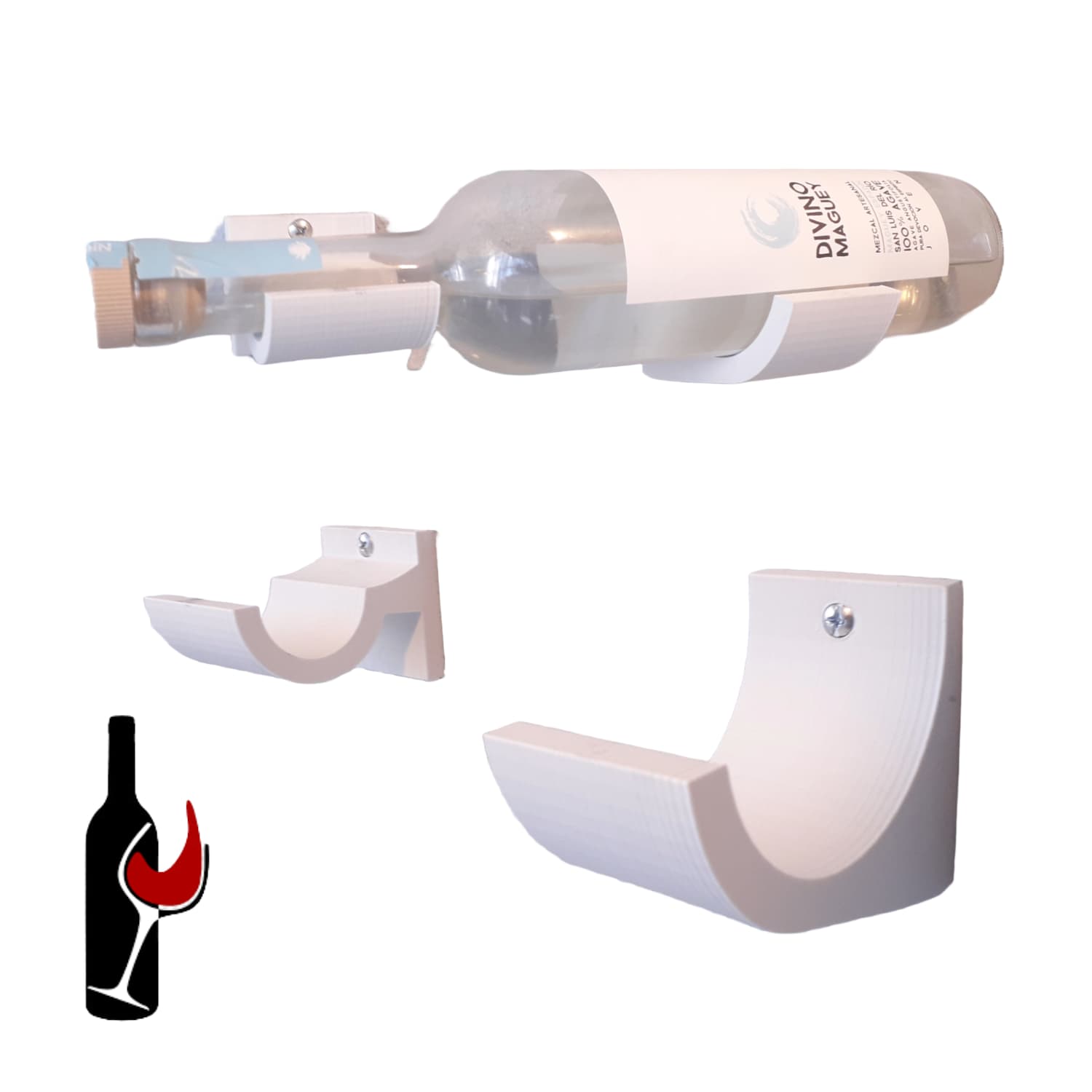 Base de Pared Botella de Vino - JiD Bases y Accesorios