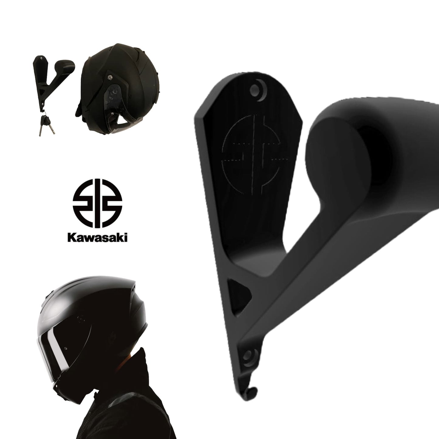 Base de Pared Casco y Llaves Kawasaki - JiD Bases y Accesorios