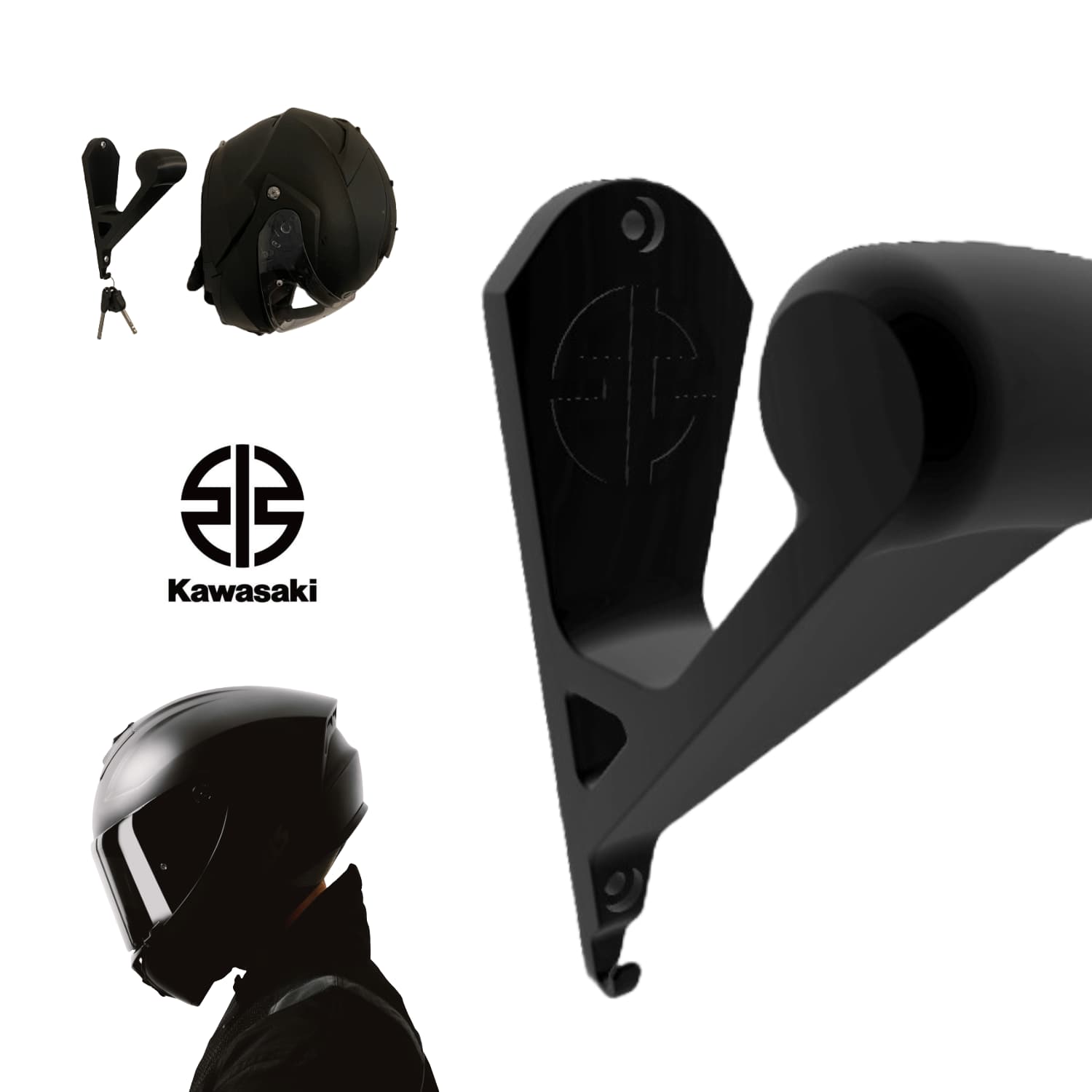 Base de Pared Casco y Llaves Kawasaki - JiD Bases y Accesorios