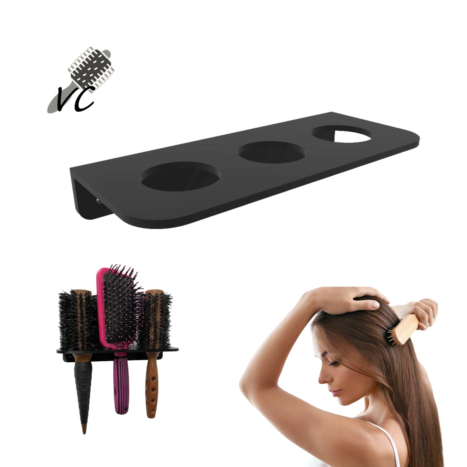 Base de Pared Cepillos de Cabello – Práctico y Resistente - JiD Bases y Accesorios
