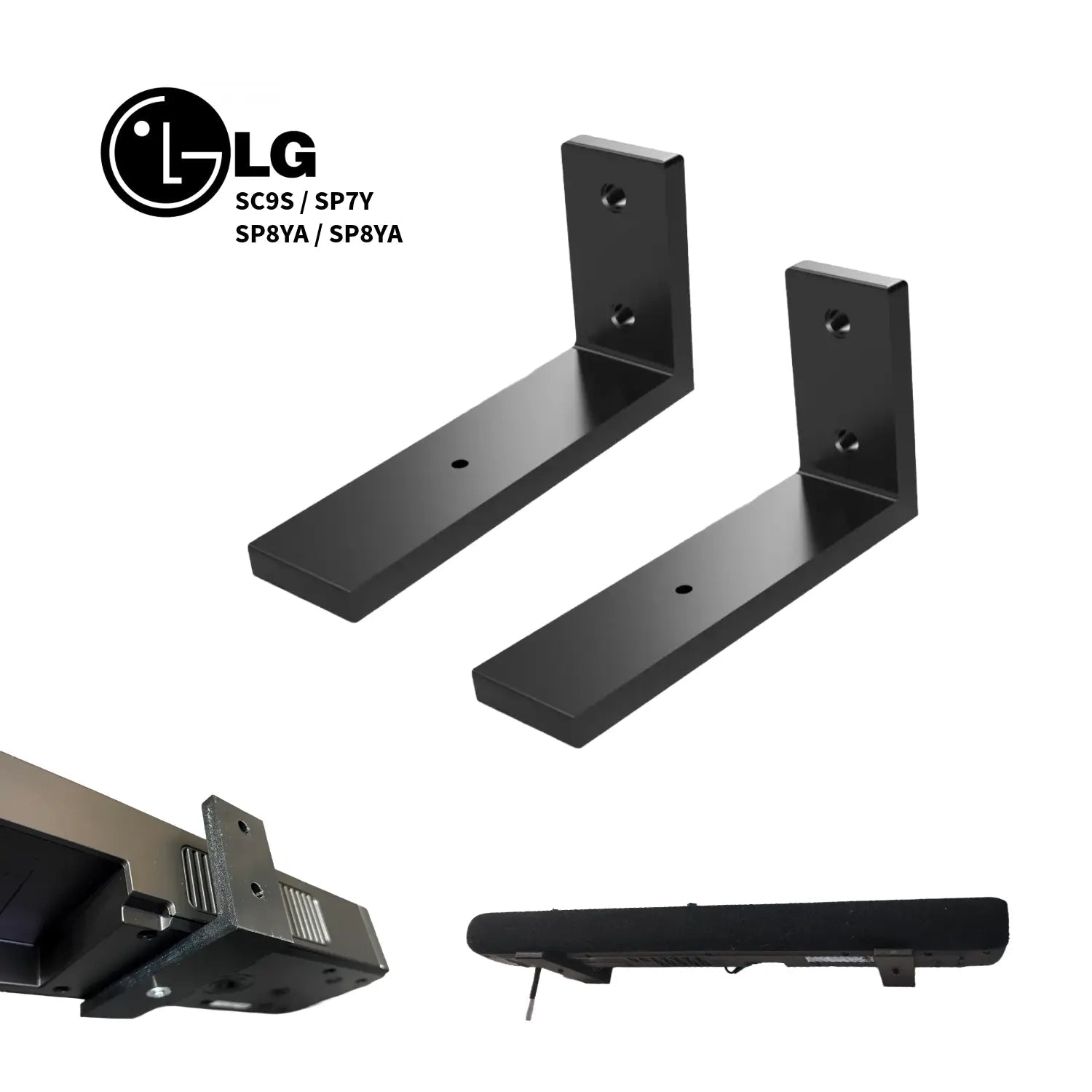 Base de Pared para Barra de Sonido LG (Modelos SC9S, SP7Y, SP8YA, SP9YA) - JiD Bases y Accesorios