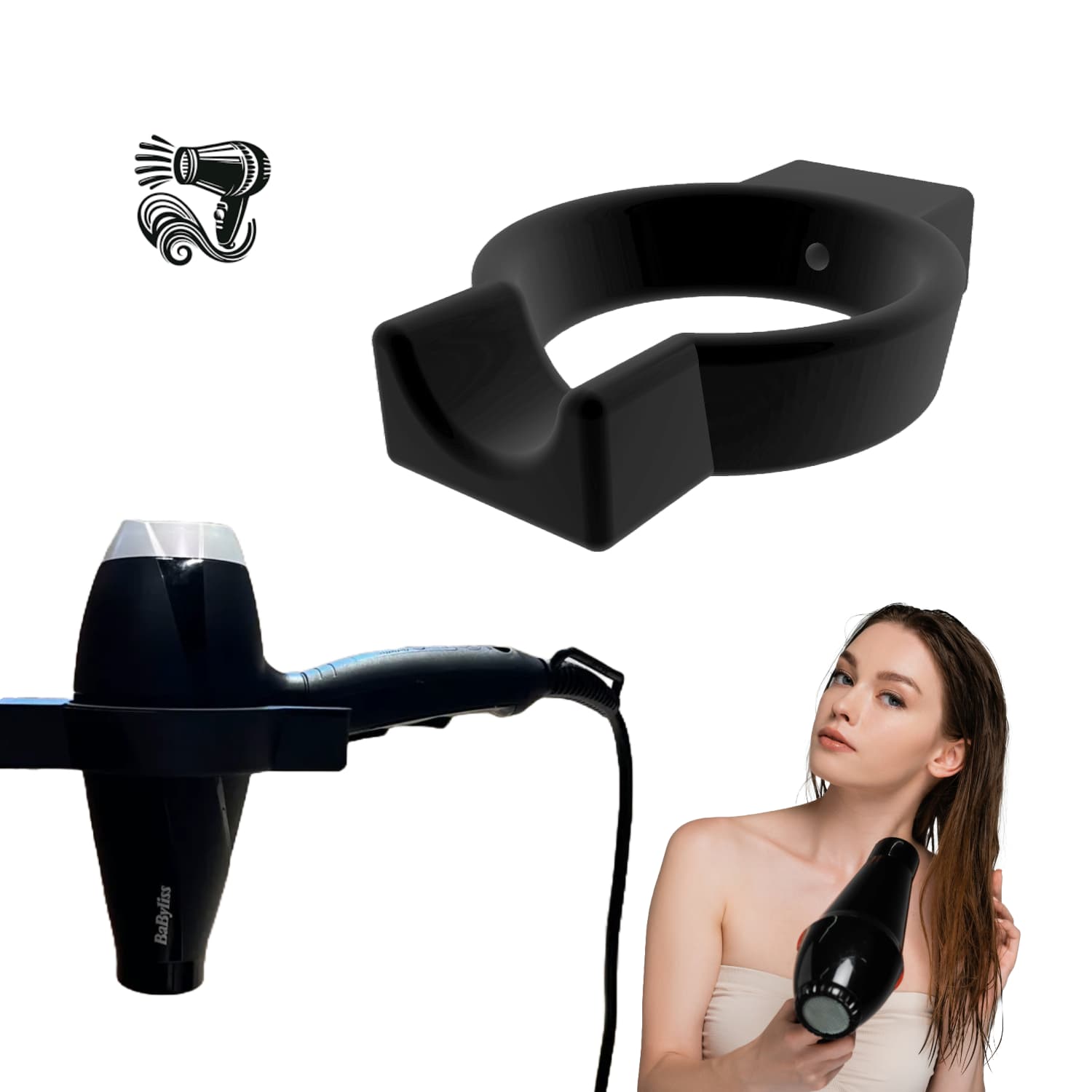 Base de Pared Secador de Cabello - JiD Bases y Accesorios