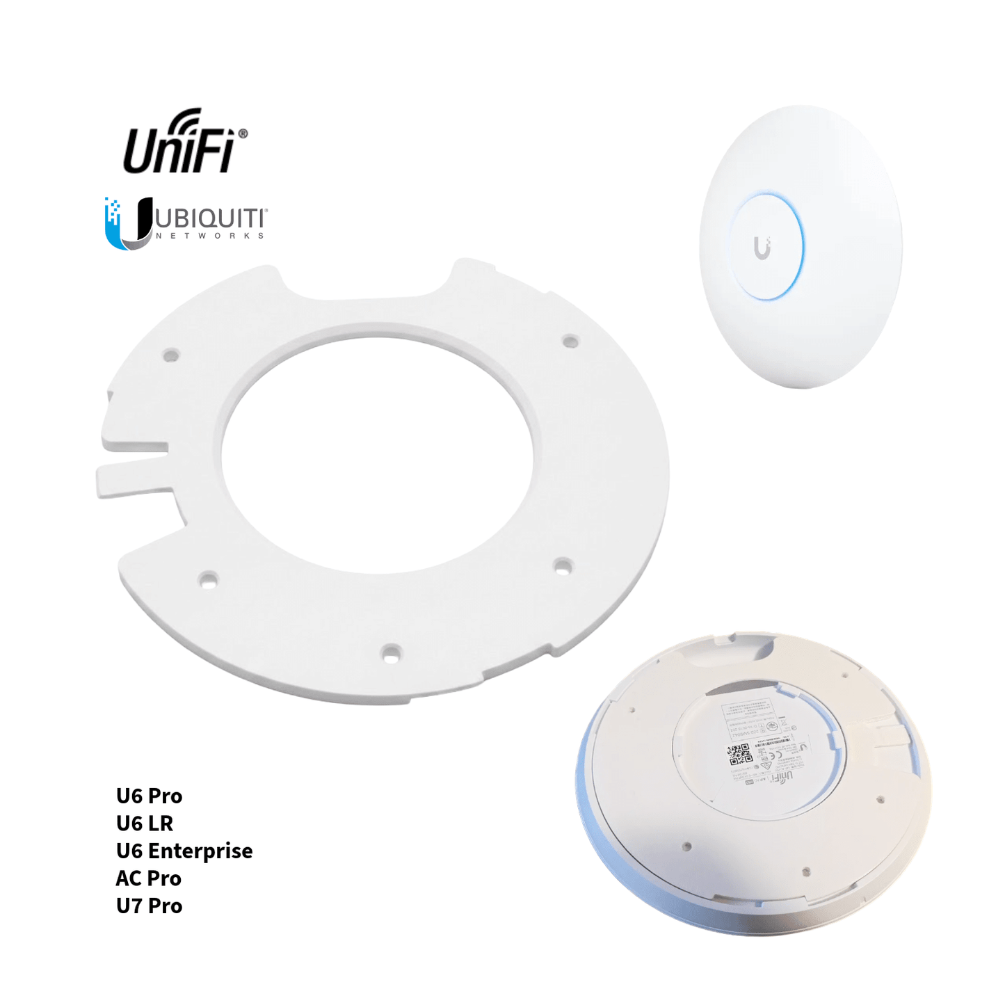 Base de Pared / Techo Ubiquiti UniFi LR / Enterprise U6 Pro, U6 LR, U6 Enterprise, AC Pro, U7 Pro - JiD Bases y Accesorios