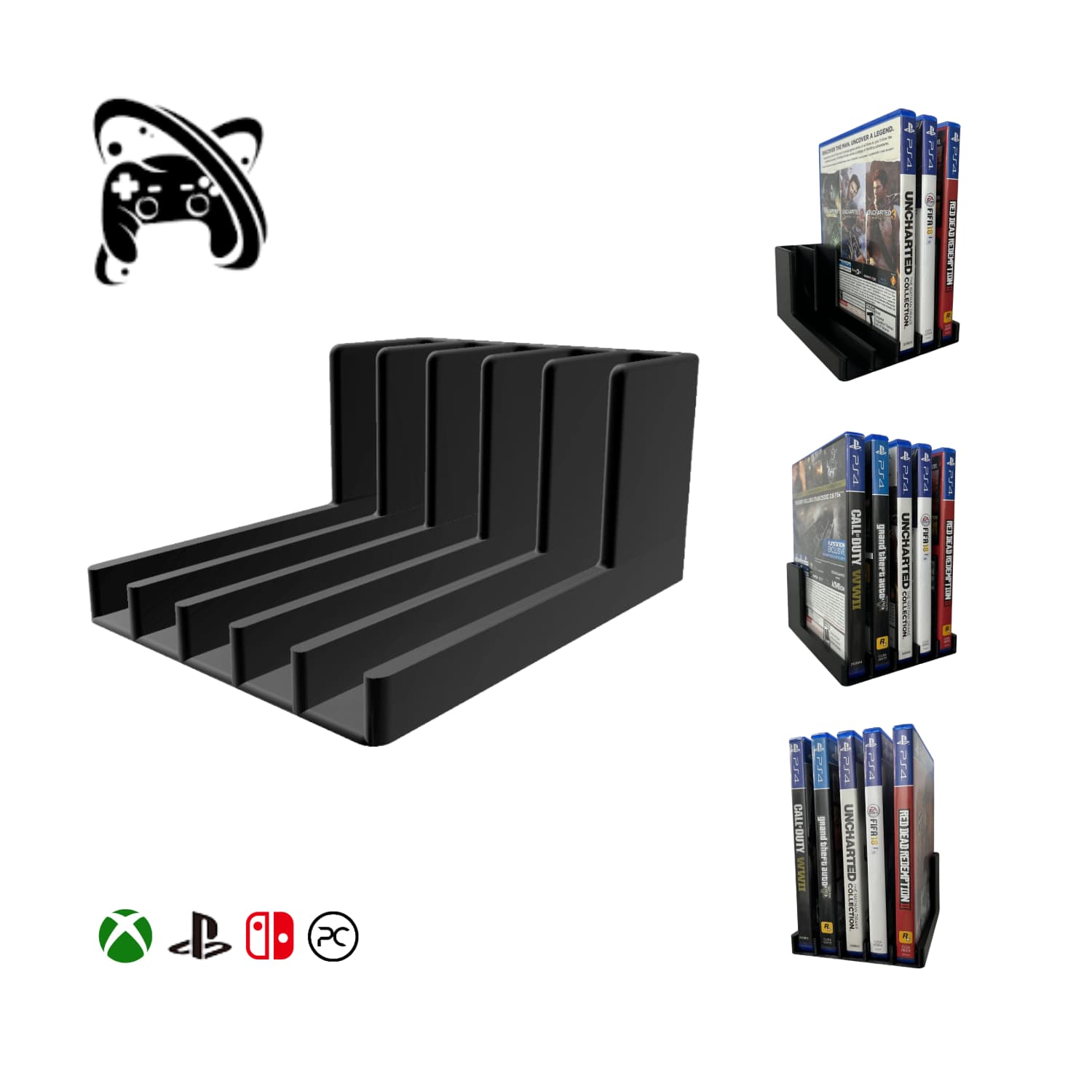 Base de Pared Vertical para Juegos - 5 Slots - JiD Bases y Accesorios