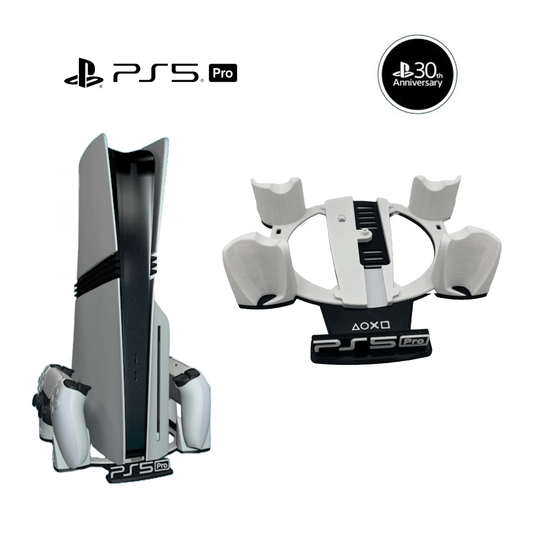 Base Vertical Consola Ps5 Pro Con Soporte Para 2 Controles Versión Digital - JiD Bases y Accesorios