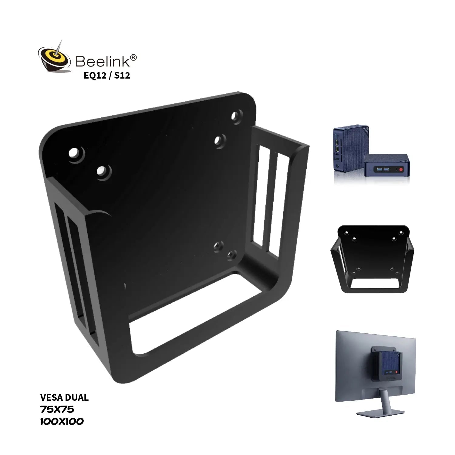Base VESA Dual para Mini PC Beelink EQ12 y S12 - JiD Bases y Accesorios