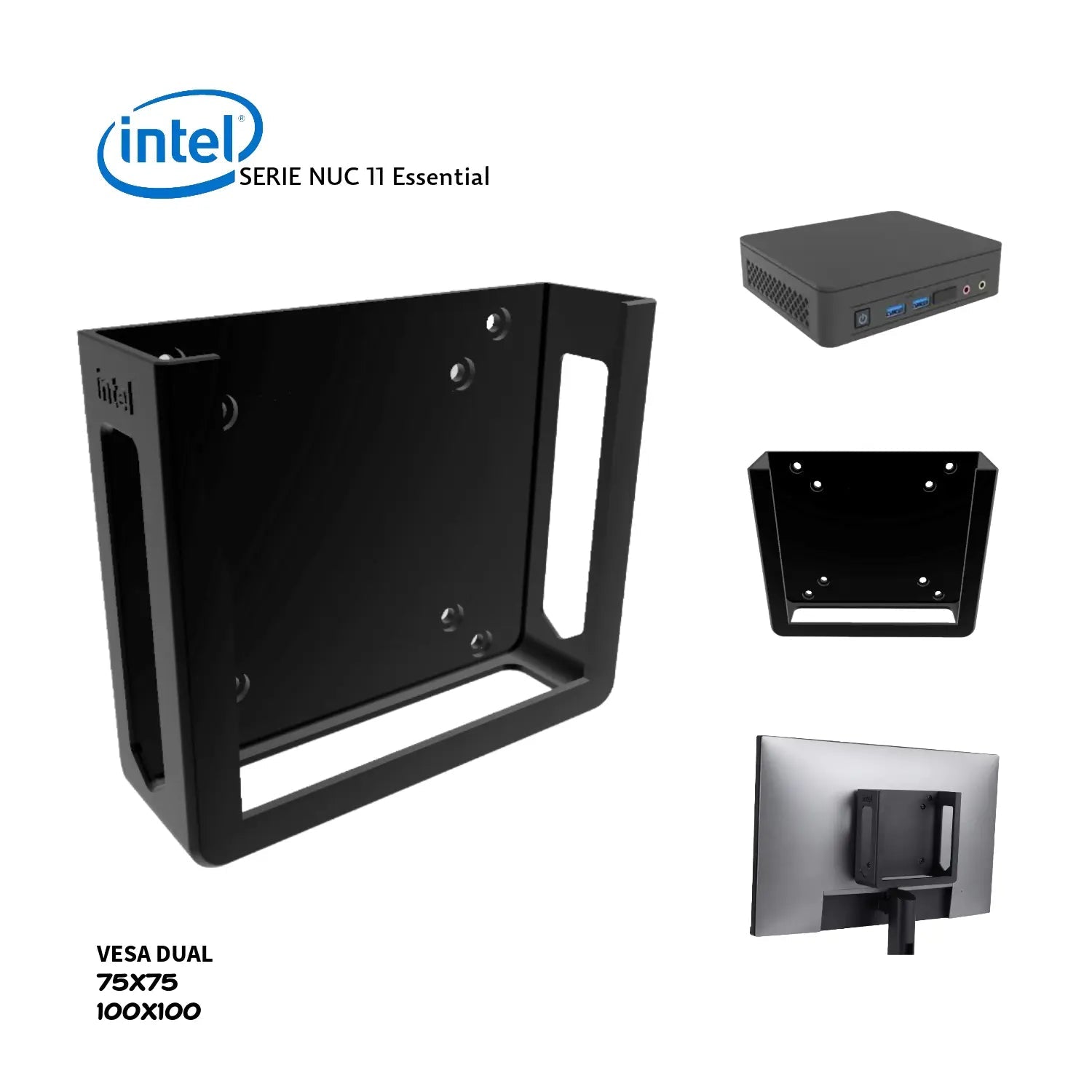 Base VESA Dual para Mini PC Intel NUC 11 Essential - JiD Bases y Accesorios