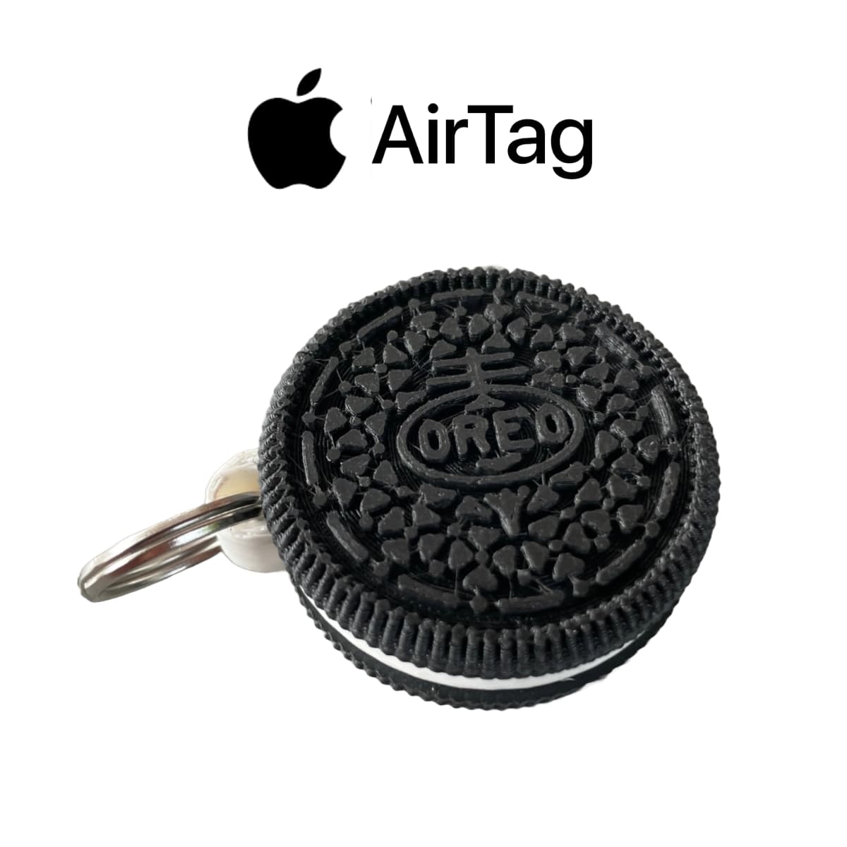 Carcasa Tipo Llavero Ocultar Apple AirTag - Diseño "Oreo" - JiD Bases y Accesorios