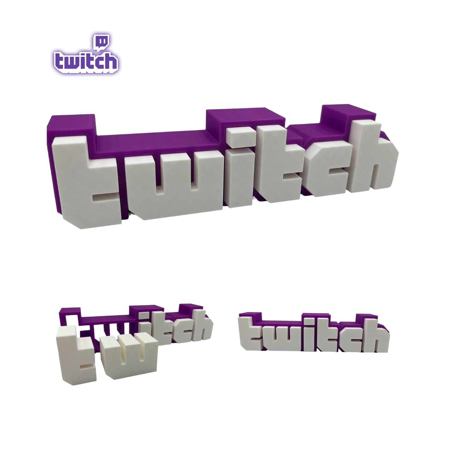 Emblema Decorativo TWITCH - Escritorio o Repisa - JiD Bases y Accesorios