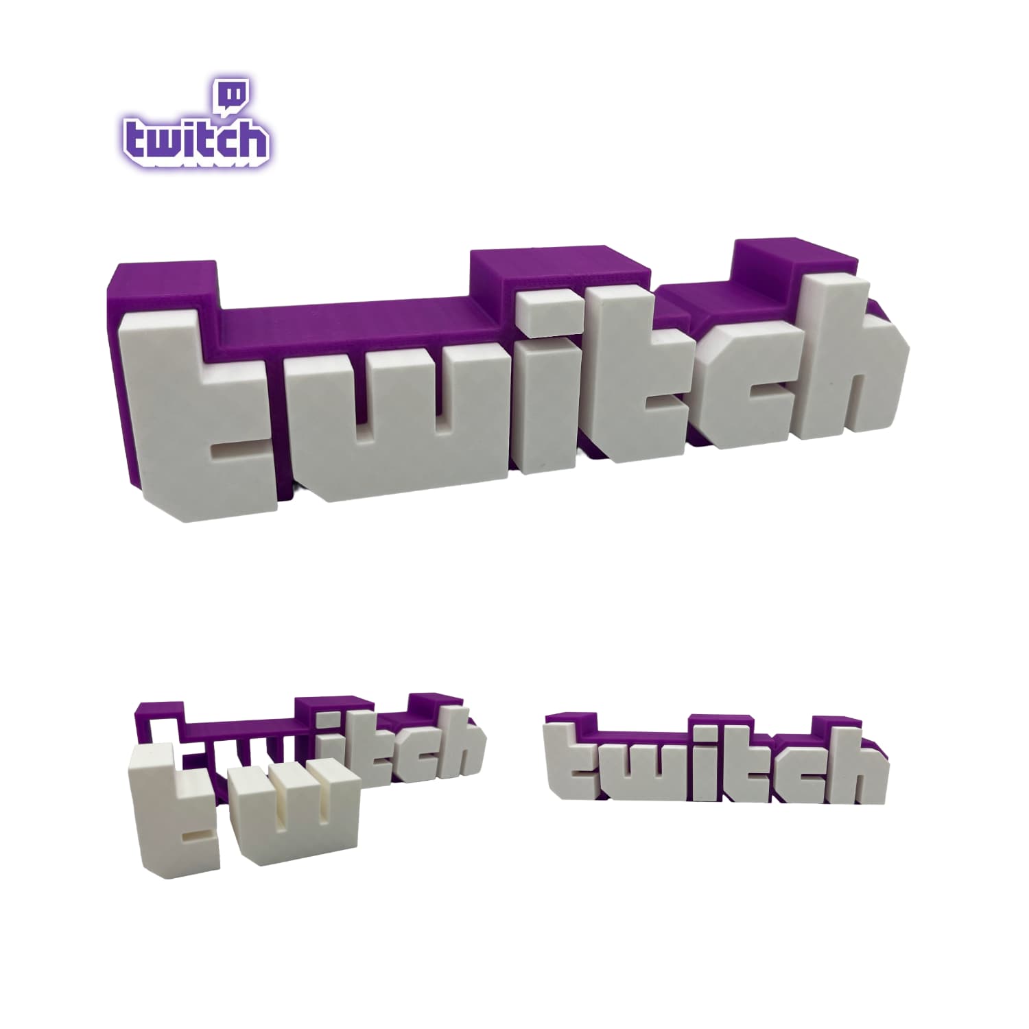 Emblema Decorativo TWITCH - Escritorio o Repisa - JiD Bases y Accesorios