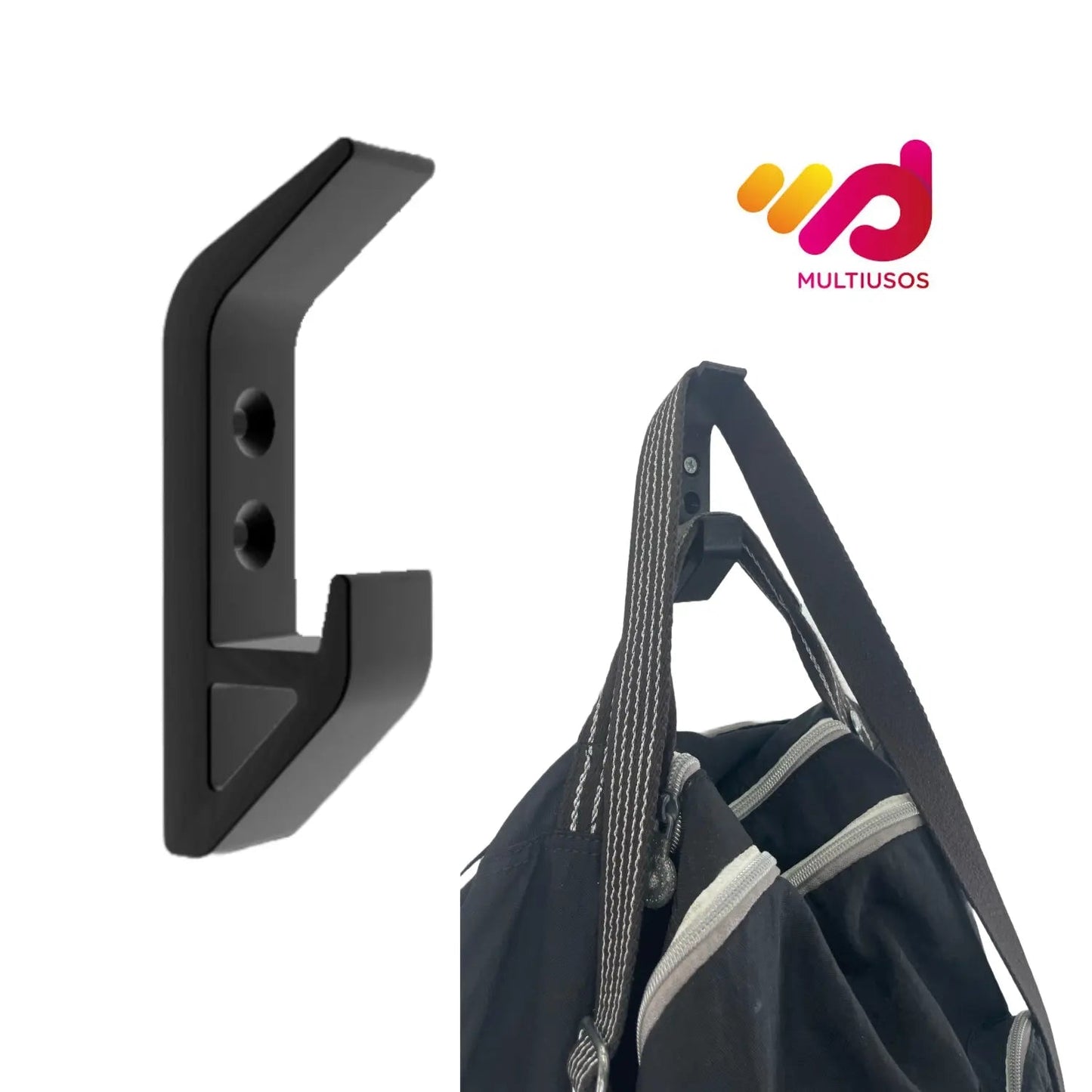 Gancho Doble de Pared Multiproposito - Resistencia 20kg - JiD Bases y Accesorios
