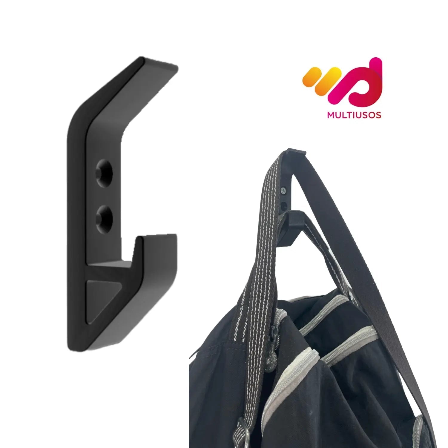 Gancho Doble de Pared Multiproposito - Resistencia 20kg - JiD Bases y Accesorios