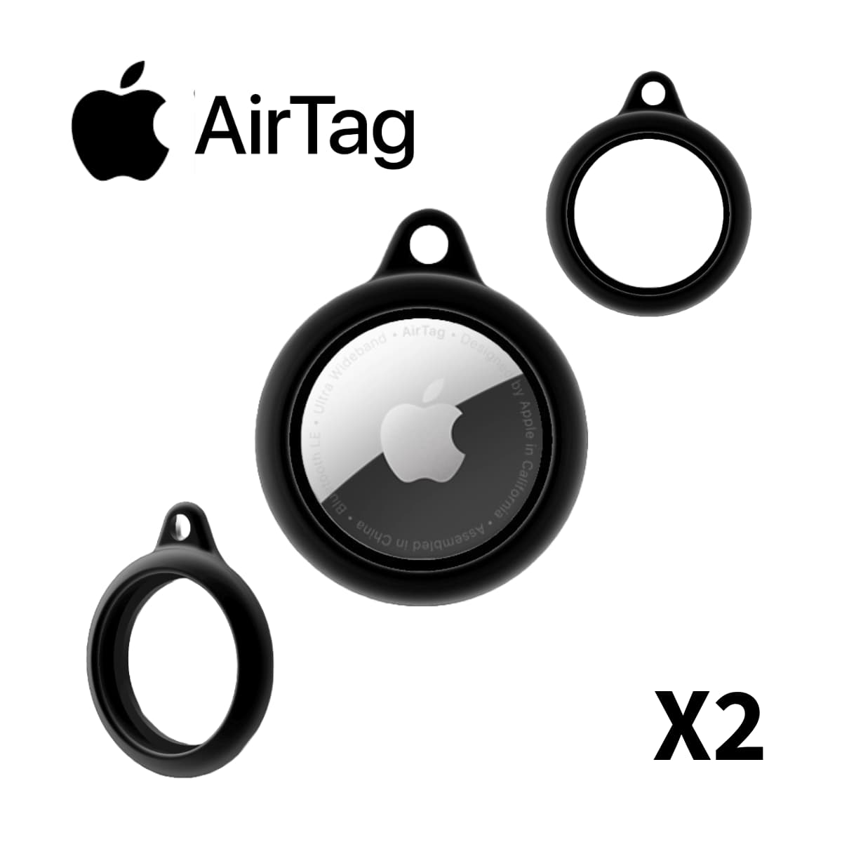 Goma Protectora Apple Airtag X2 - JiD Bases y Accesorios