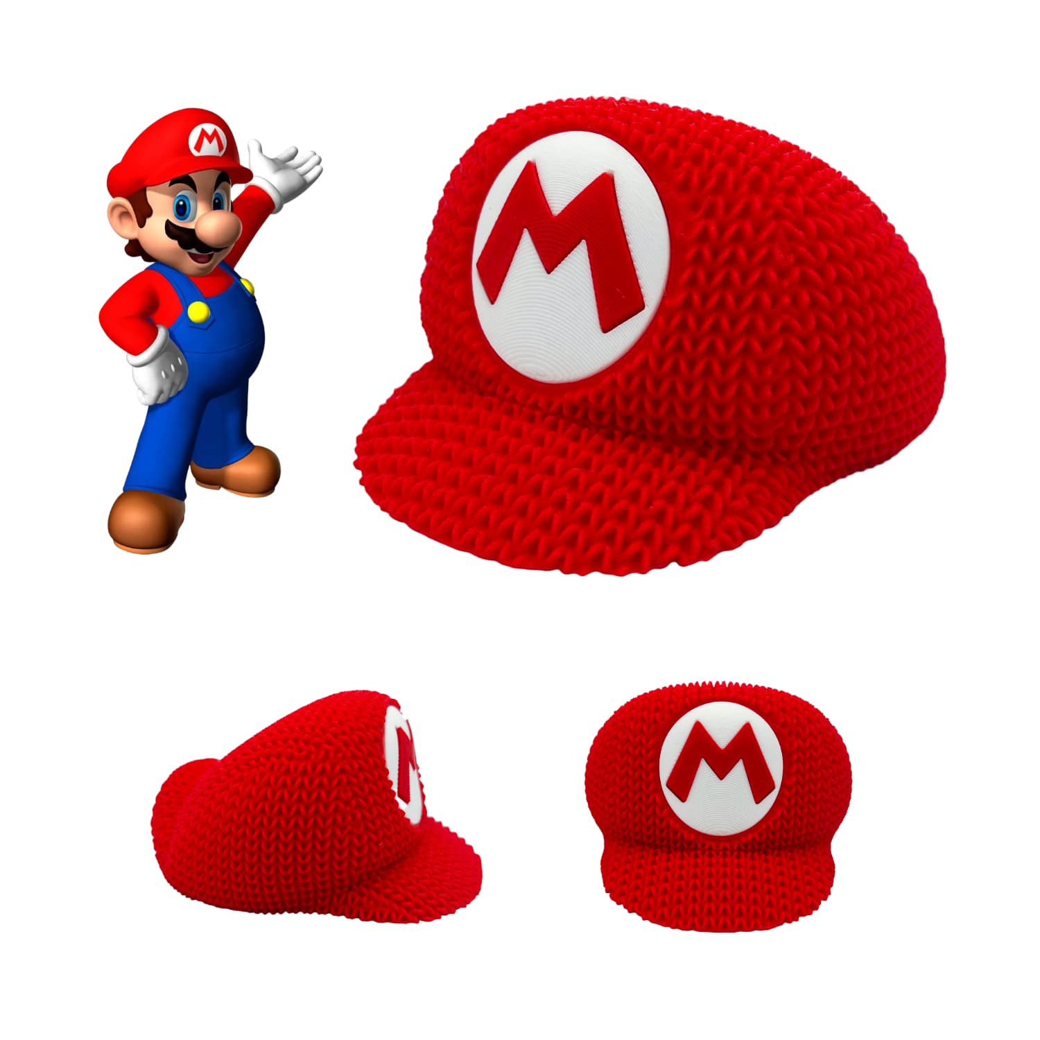 Gorra Decorativa Mario “Edición Pixel Hero” – Estilo Tejido - JiD Bases y Accesorios