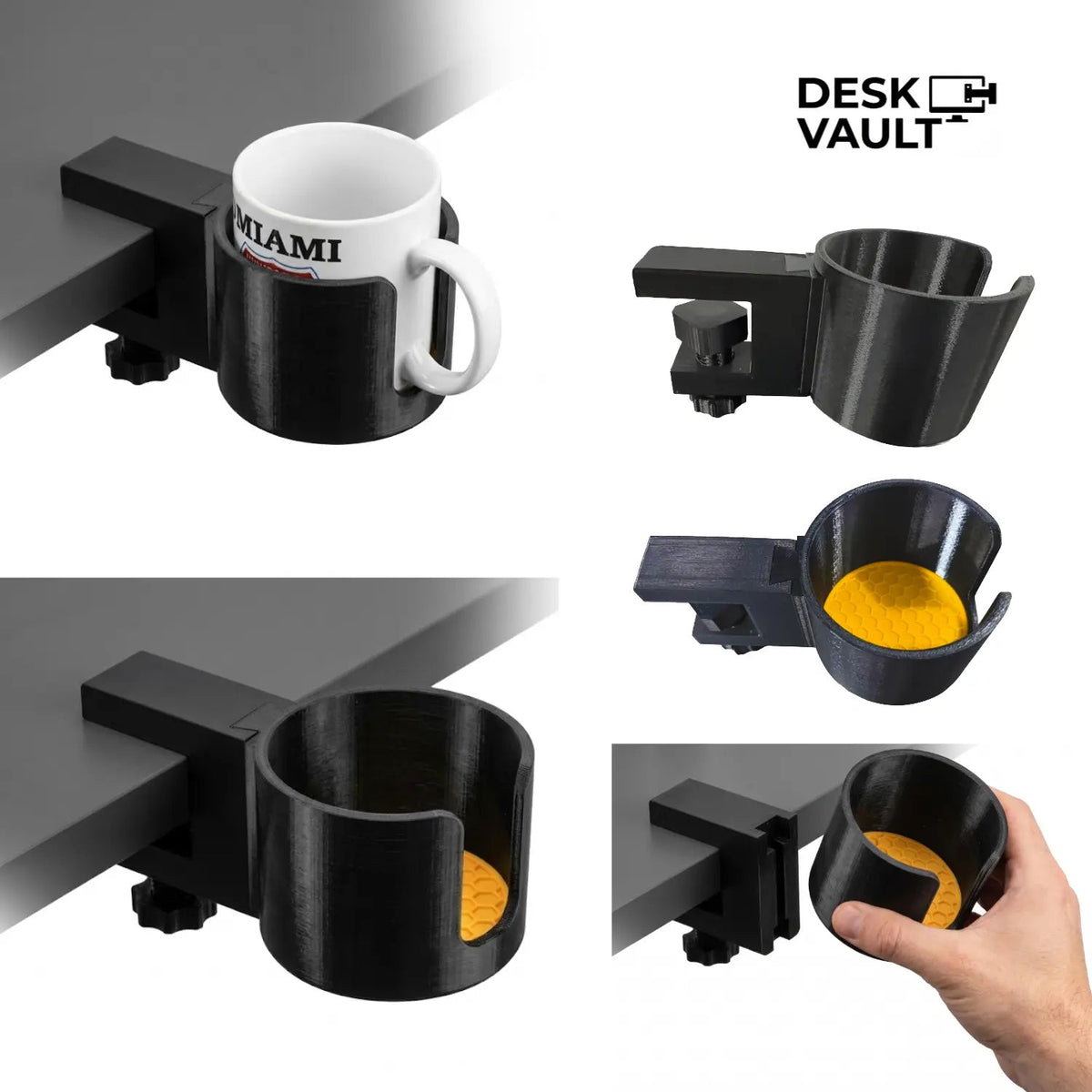 Portavasos Ajustable de Escritorio con Ranura para Taza y Base Antiderrame - JiD Bases y Accesorios