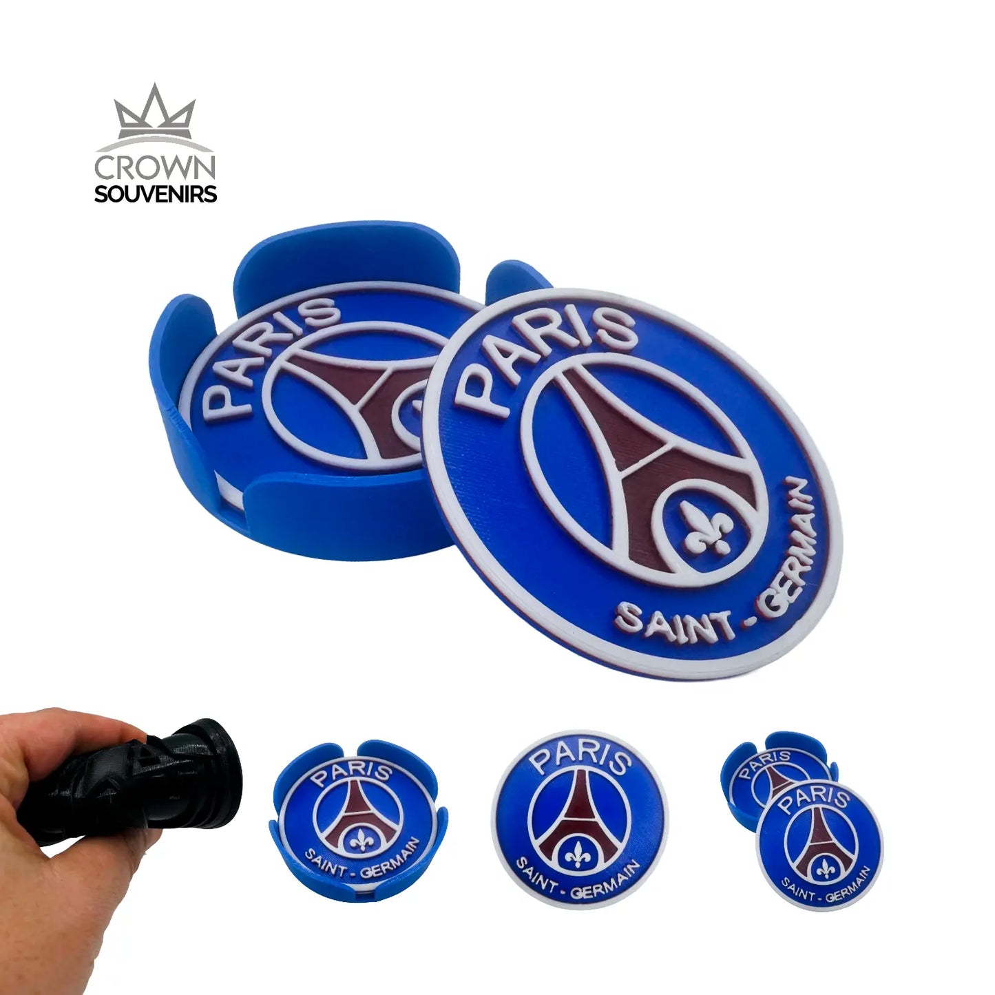 Set de Portavasos PSG - Edición Les Parisiens (4 Unds + Base)