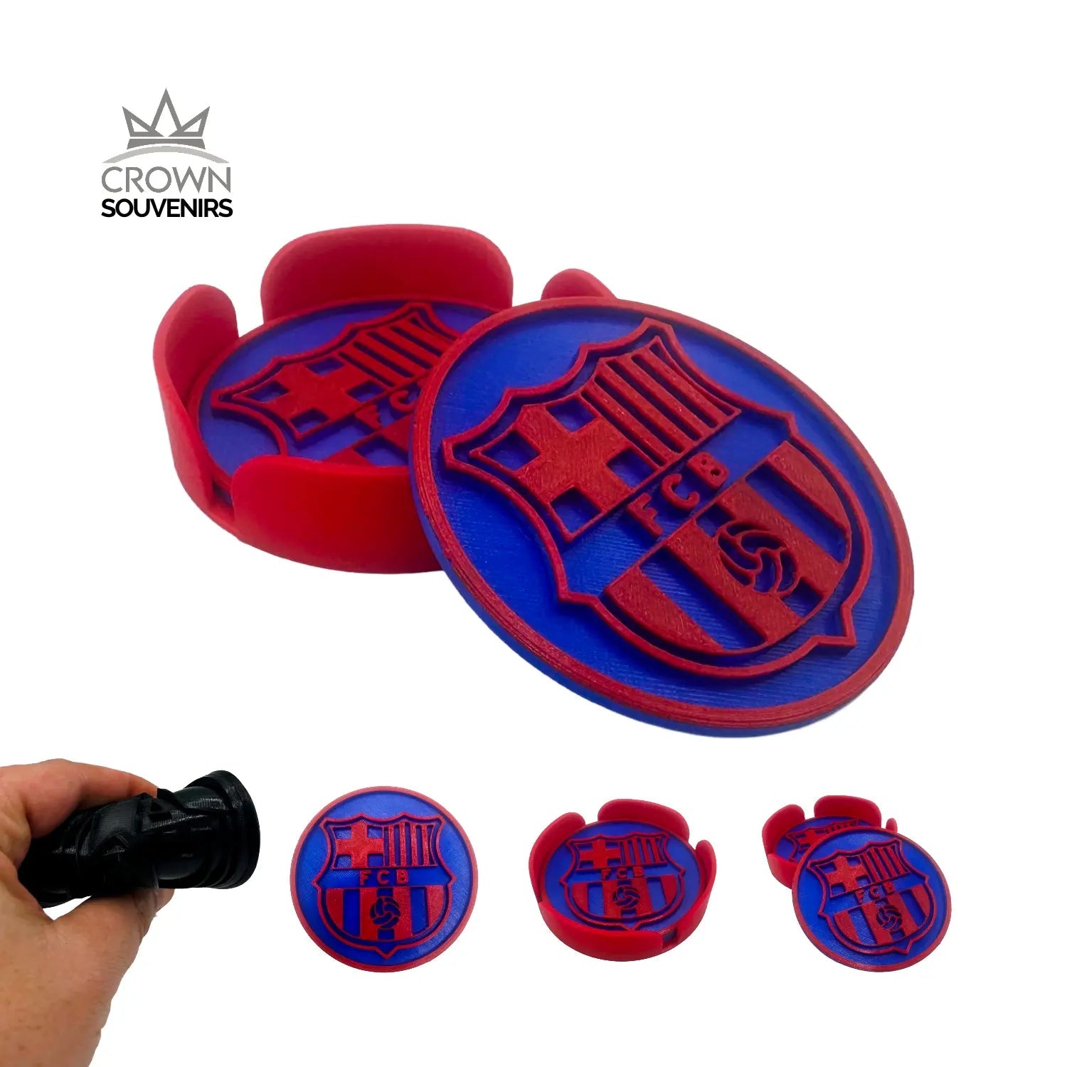 Set de Portavasos FC Barcelona - Edición Blaugrana Soul (4 Unds + Base) - JiD Bases y Accesorios