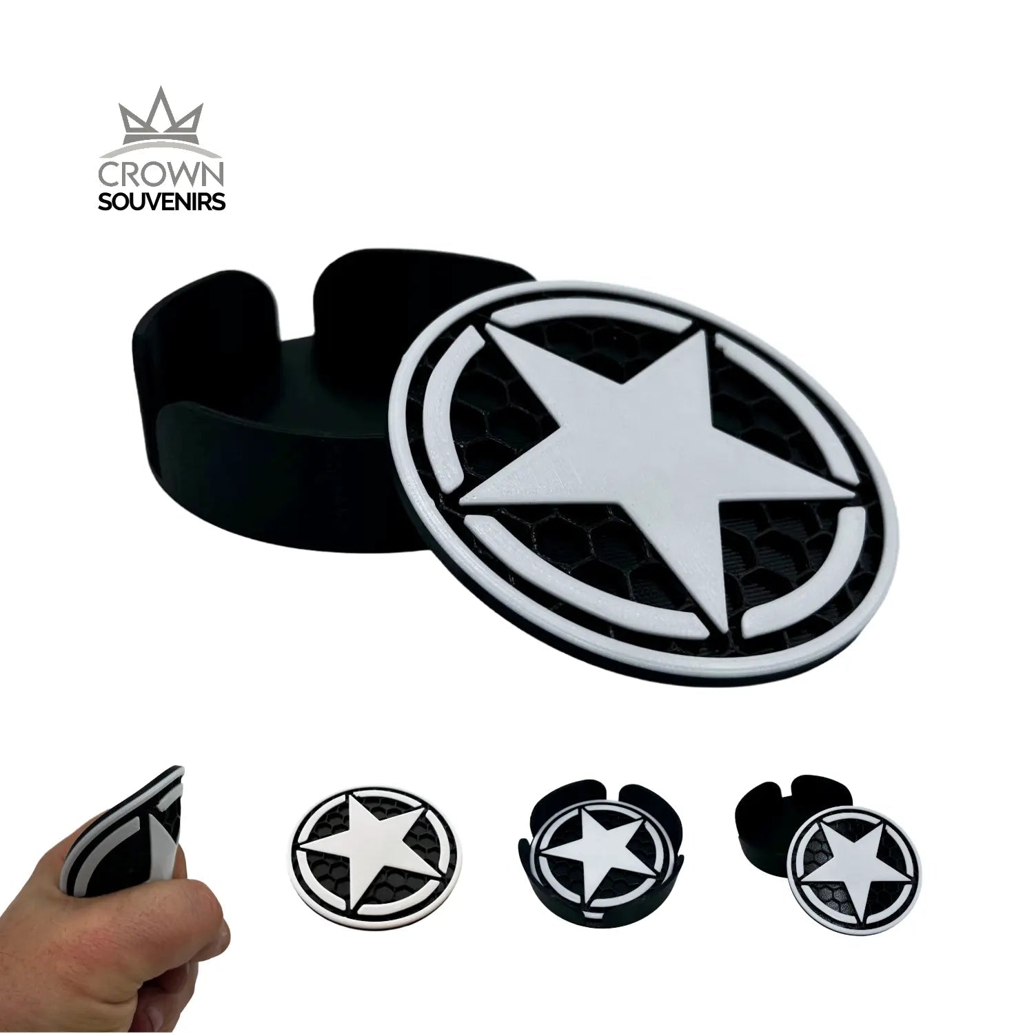 Set de Portavasos Premium - Edición Off - Road (Military Star) - JiD Bases y Accesorios