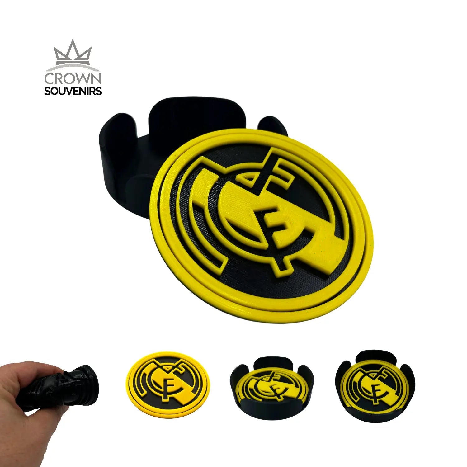 Set de Portavasos Real Madrid - Edición Galáctica (4 Unds + Base) - JiD Bases y Accesorios