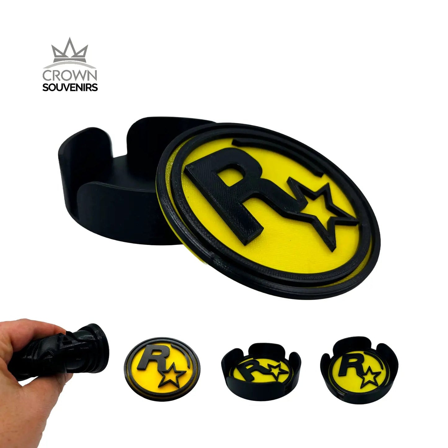 Set de Portavasos Rockstar Edition - Colección Los Santos (4 Unds + Base) - JiD Bases y Accesorios