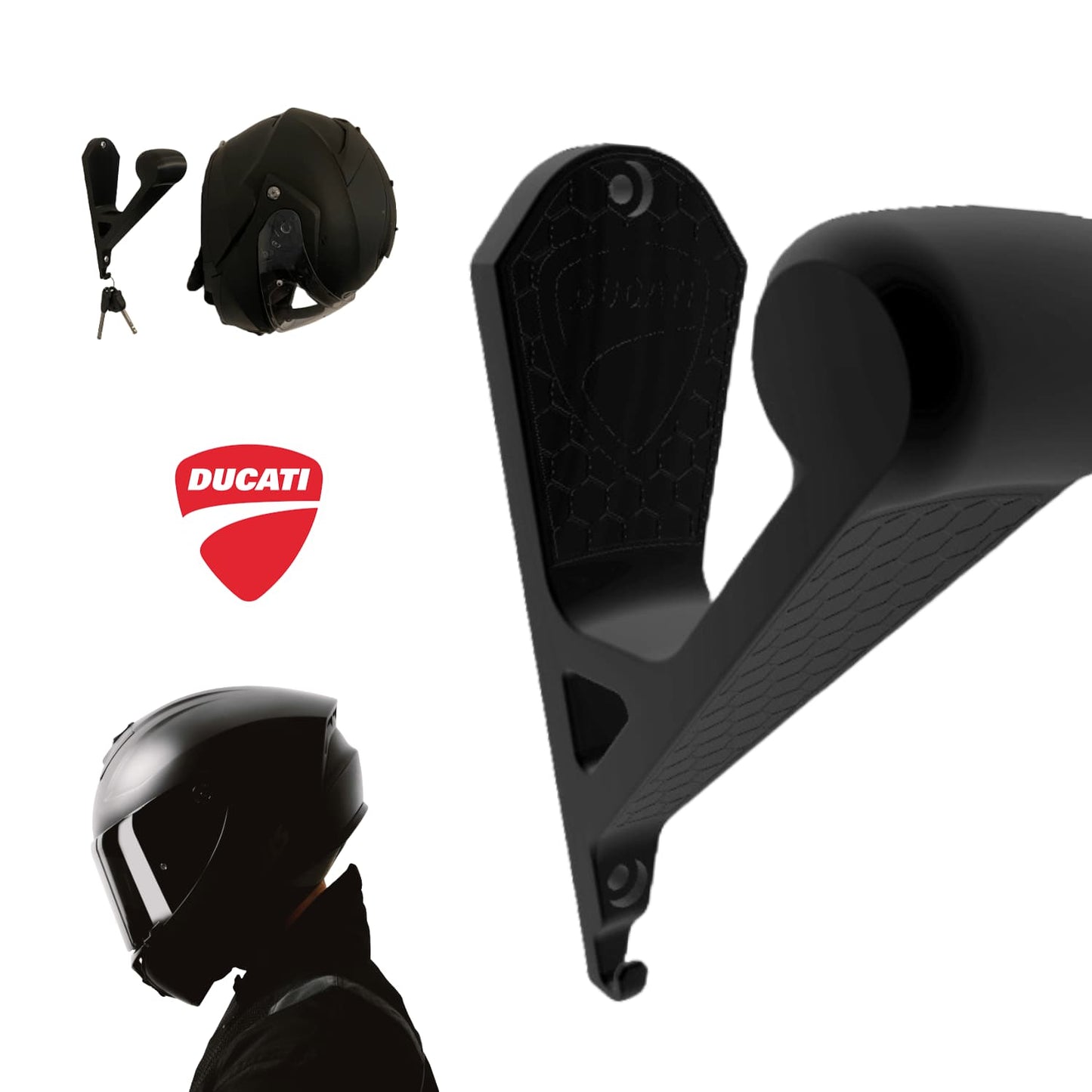 Soporte de Pared Casco y Llaves Ducati - JiD Bases y Accesorios