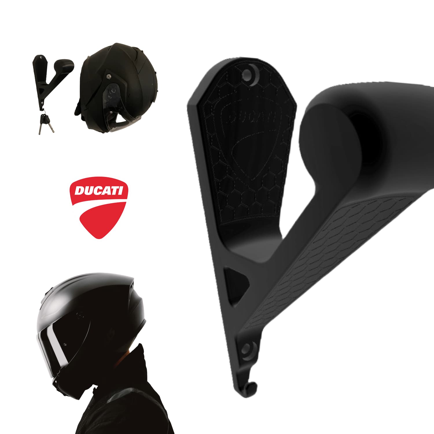 Soporte de Pared Casco y Llaves Ducati - JiD Bases y Accesorios