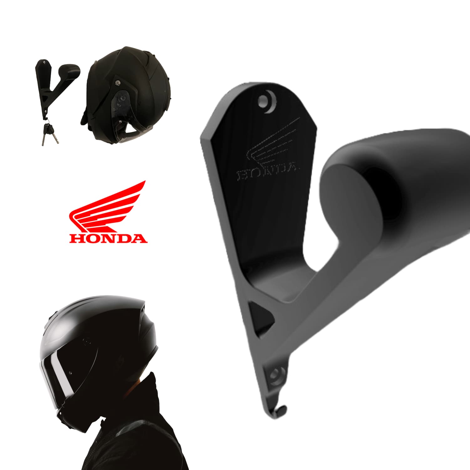 Soporte de Pared Casco y Llaves Honda - JiD Bases y Accesorios