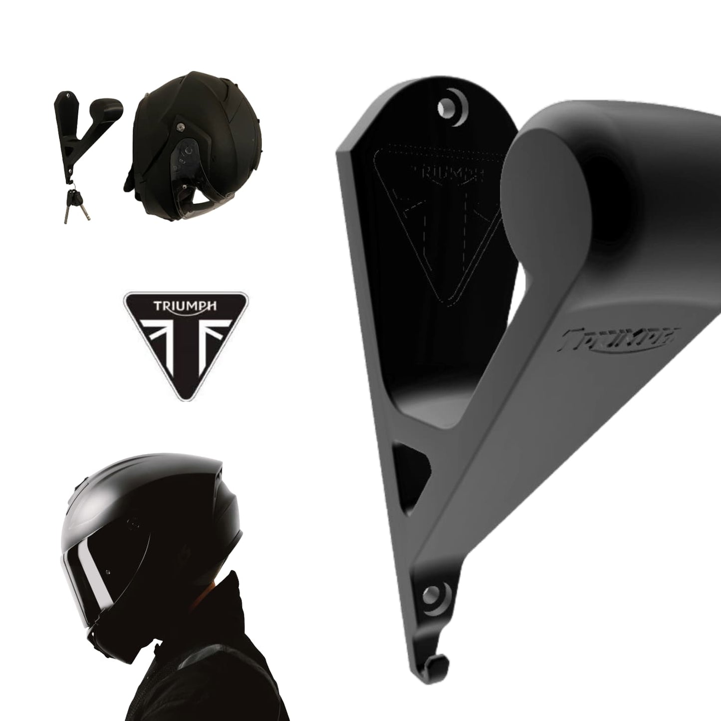 Soporte de Pared Casco y Llaves Triumph - JiD Bases y Accesorios