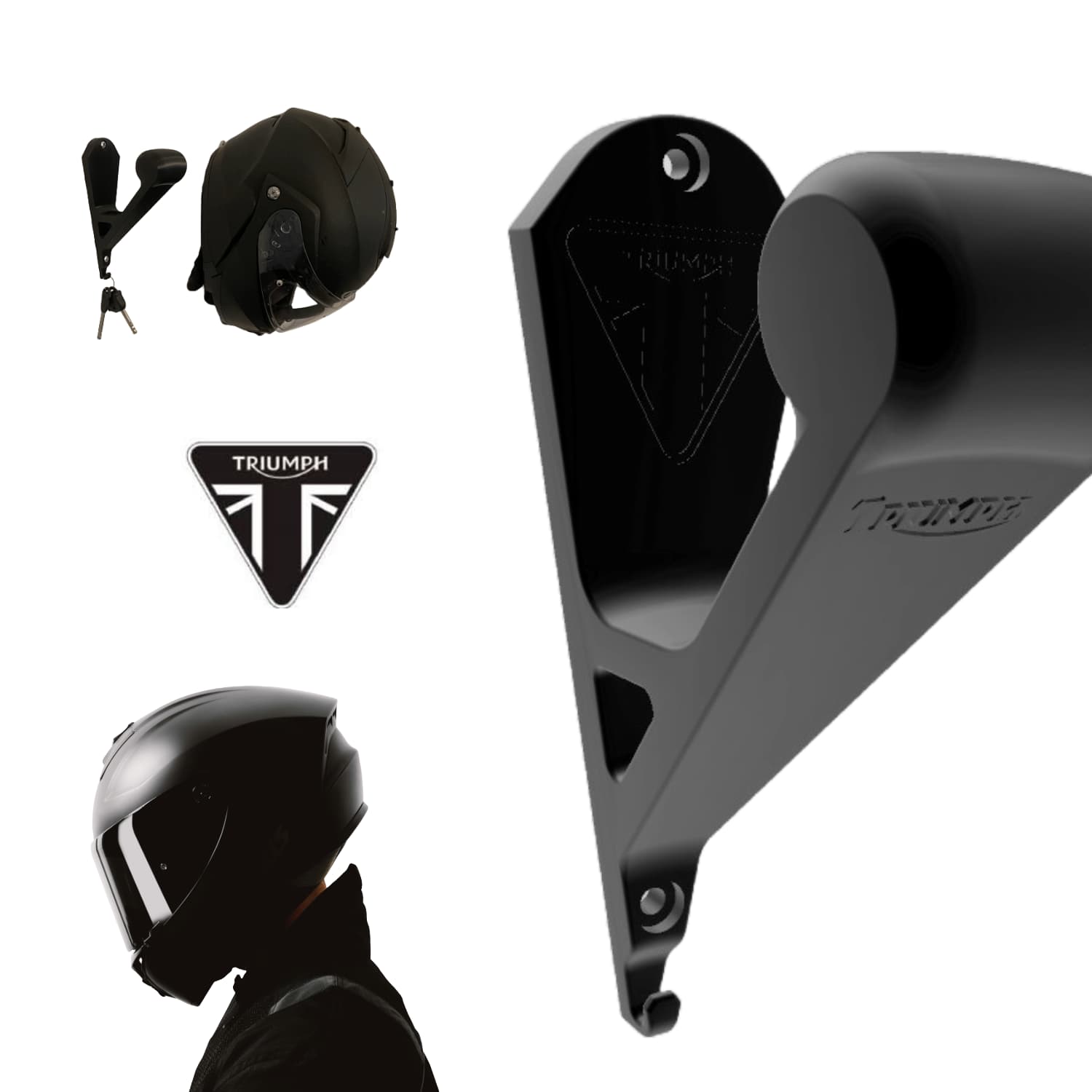 Soporte de Pared Casco y Llaves Triumph - JiD Bases y Accesorios