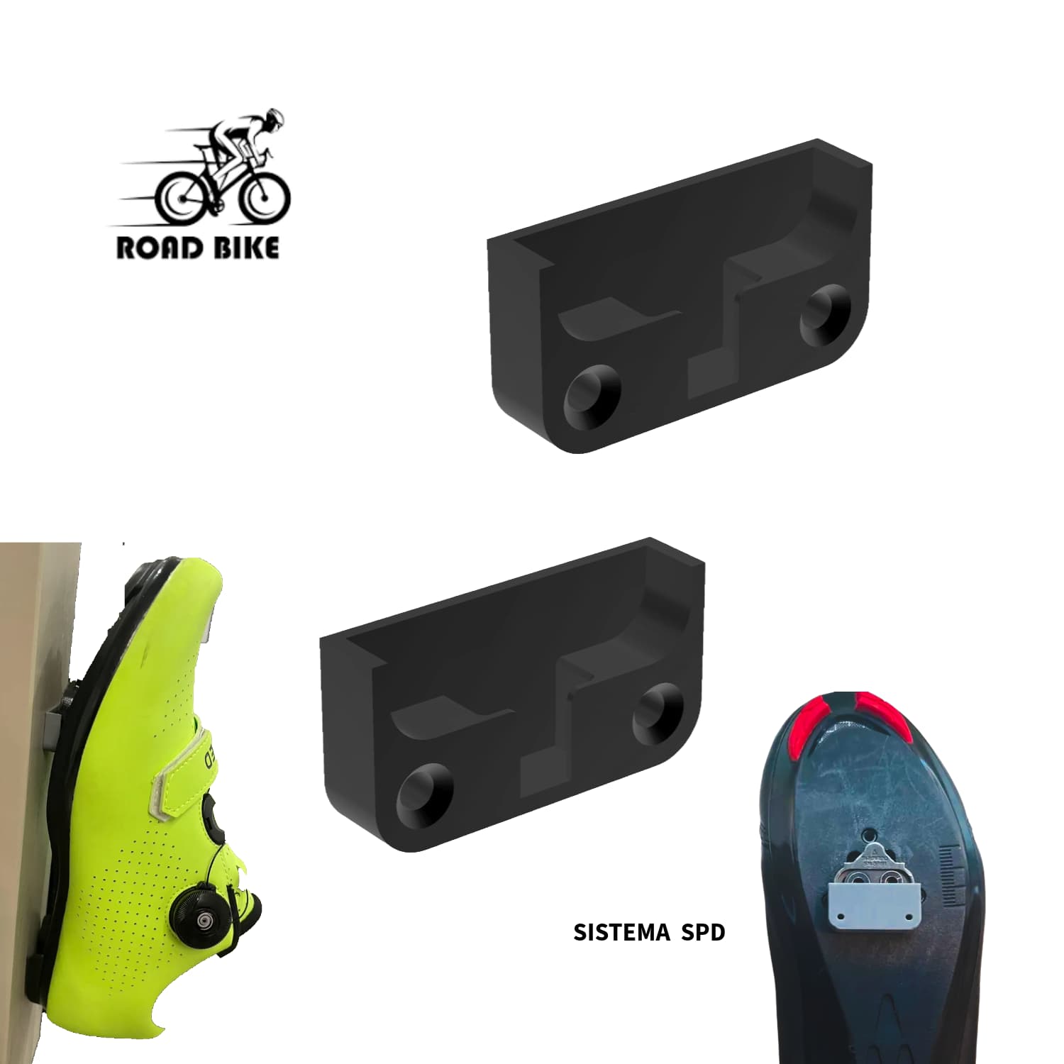 Soporte de Pared para Zapatos de Ciclismo SPD - JiD Bases y Accesorios